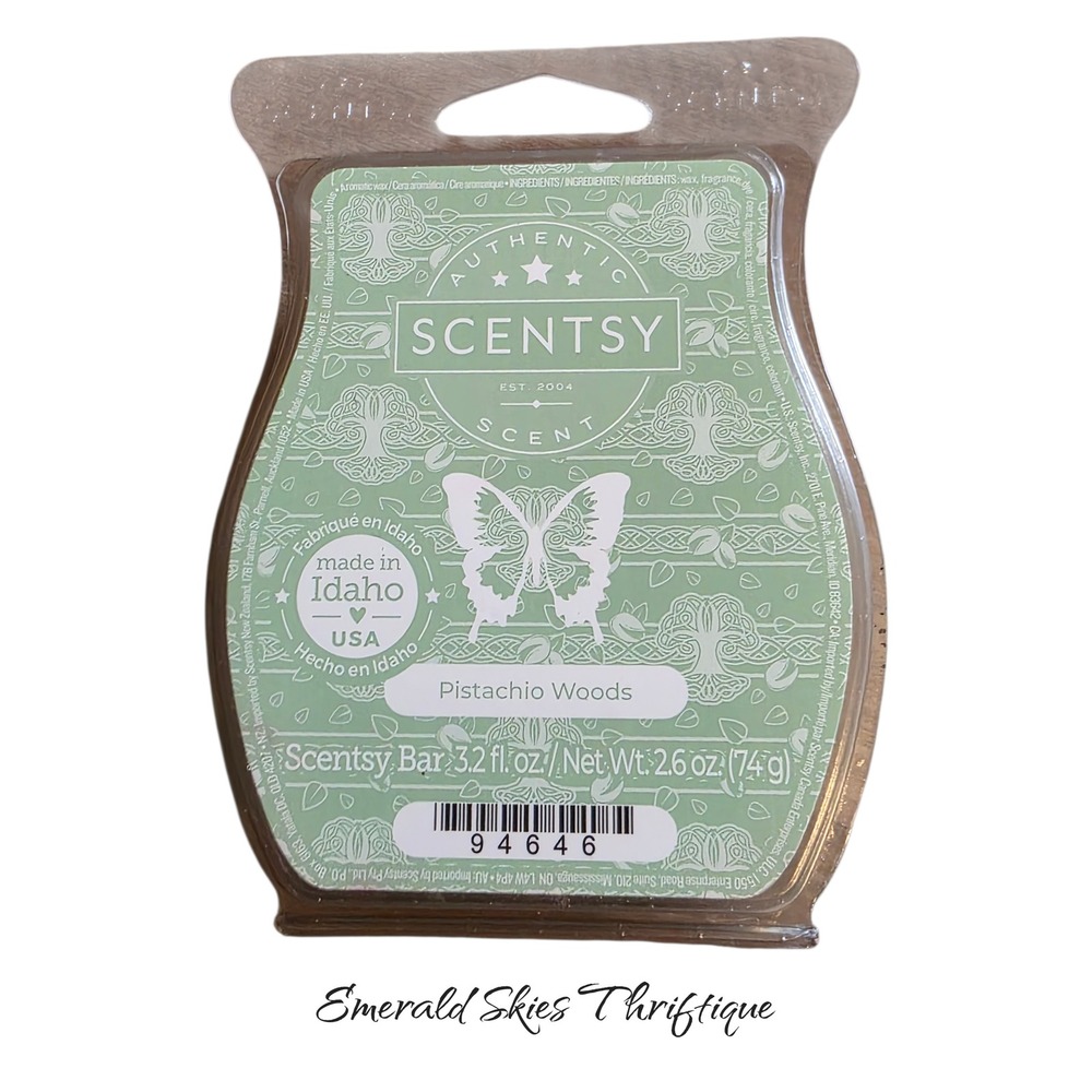 Scentsy Wax Bar pistachio woods, new free ship